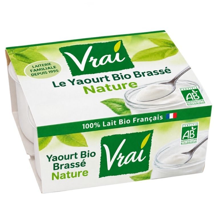 Vrai Stirred Plain Yogurt Organic 4x125g
