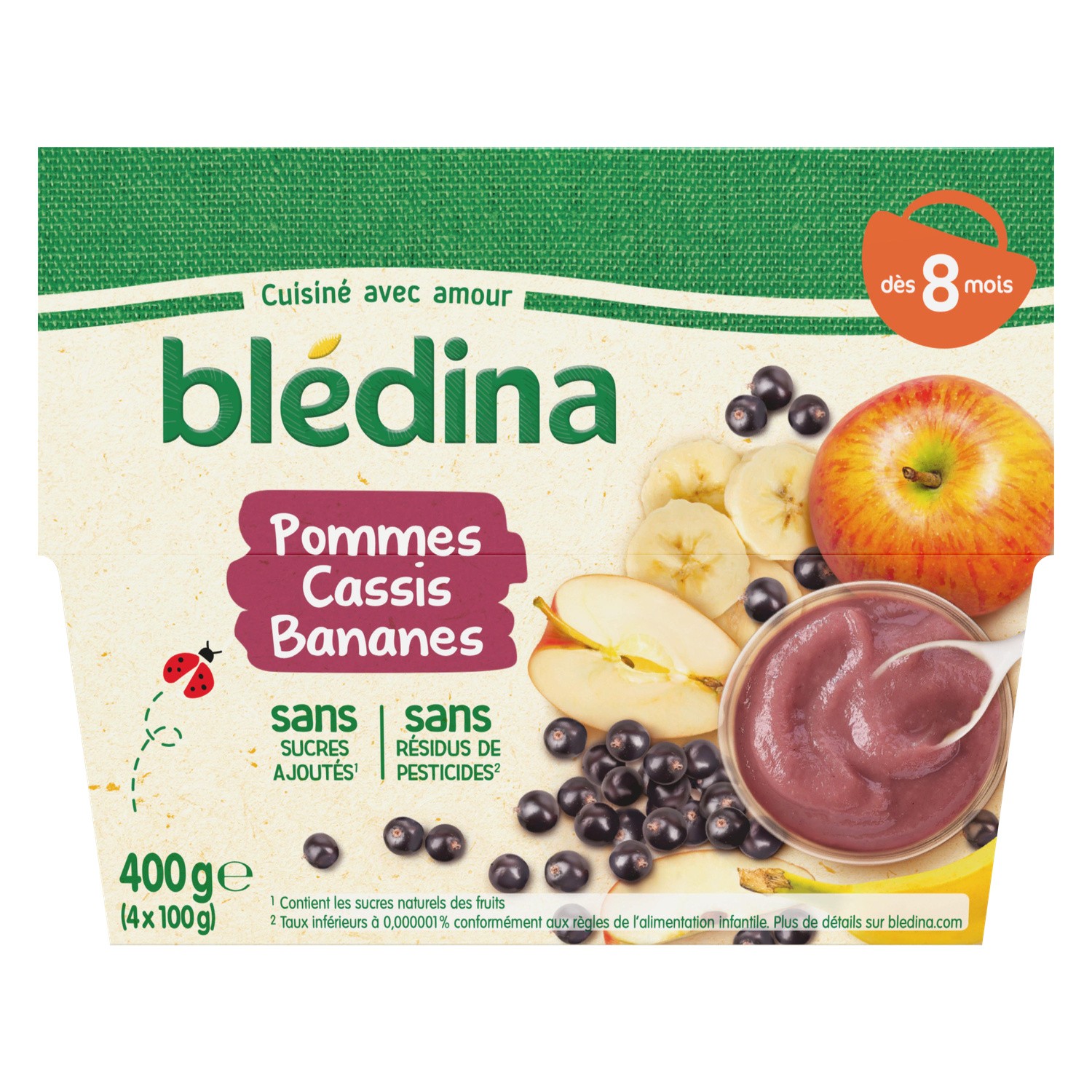 Bledina Apple Banana Blackcurrant Compote From 8 Months 4x100g Europafoodxb Buy Food Online From Europe Best Price