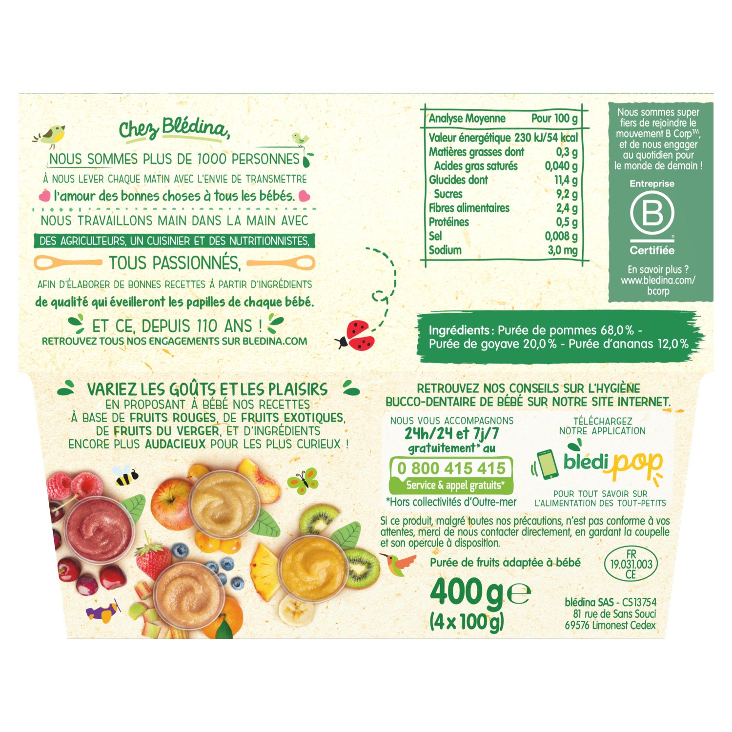 Bledina Apple Cherrie Vanilla Compote 4x100g From 8 Months Europafoodxb Buy Food Online From Europe Best Price