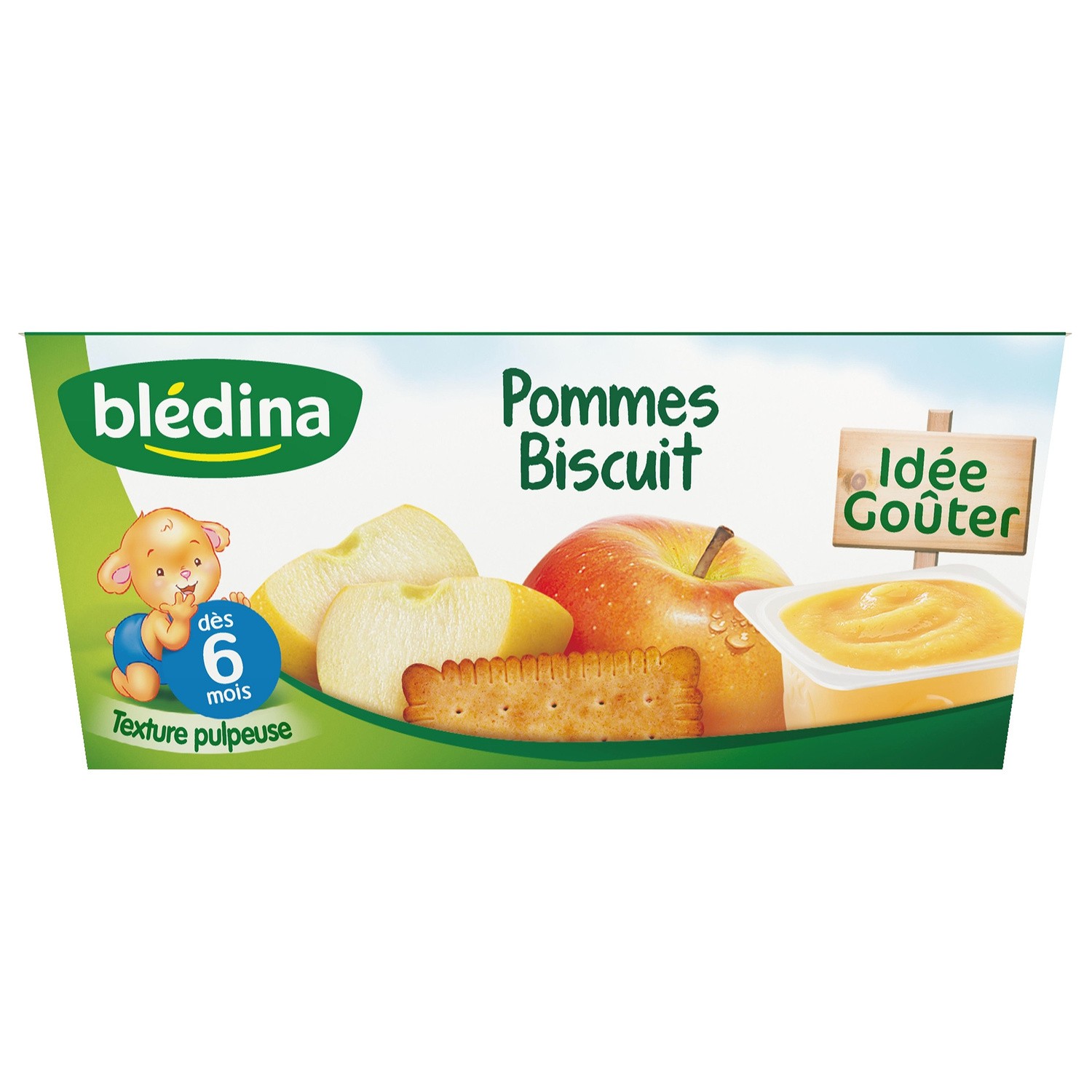 Bledina Bledi'Fruits Apple & Biscuits 4x100g from 6 months
