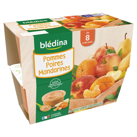 Bledina Bledi'Fruits Apple, Pear & Mandarine 4x100g from 8 months