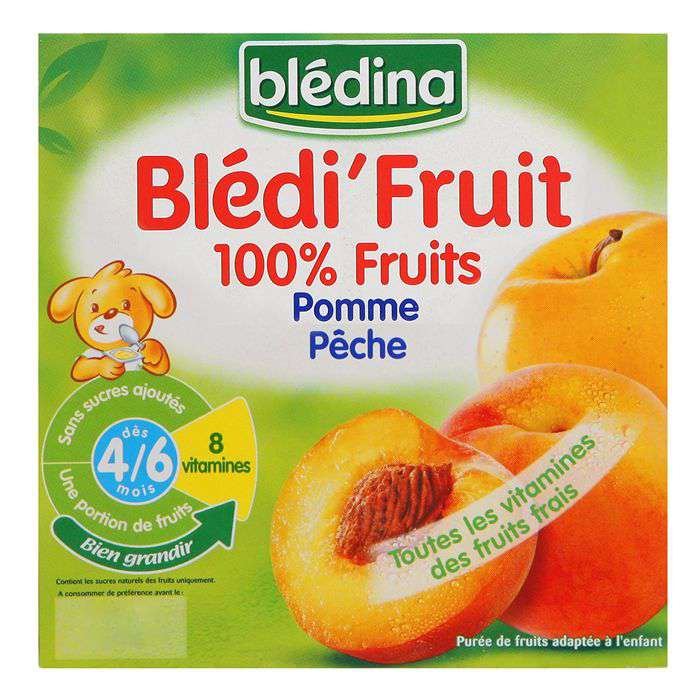 Bledina Bledi'Fruits Apple & Peach 4x100g from 4 months