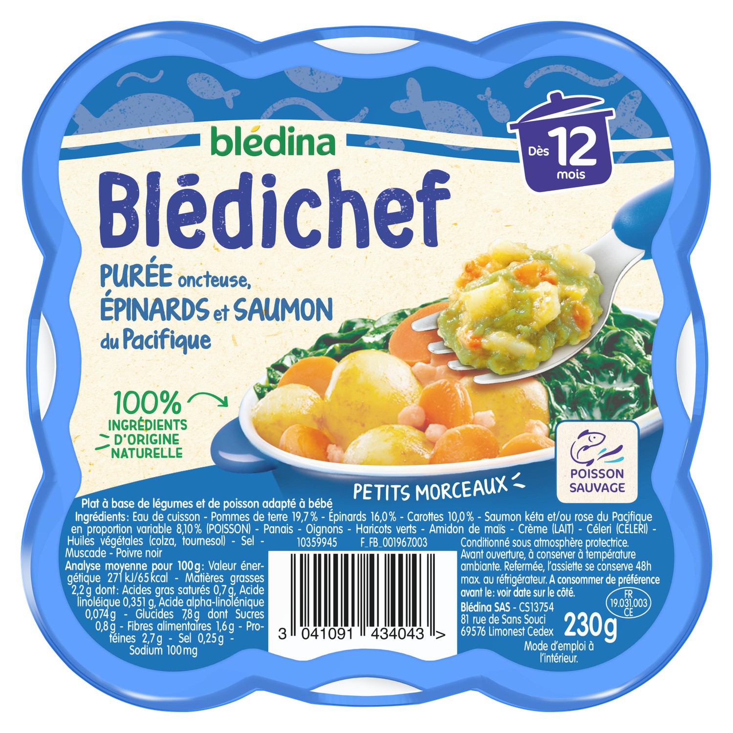 Bledina Bledichef Puree Spinach Salmon From 12 Months Europafoodxb Buy Food Online From Europe Best Price