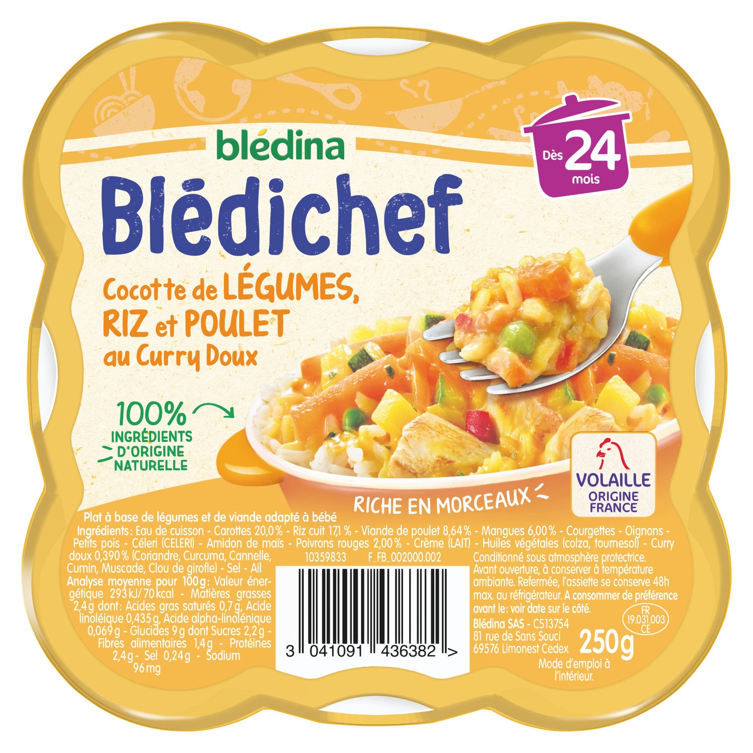 Bledina Bledichef Vegetable Casserole, Rice, Curry & Chicken From 1 ...