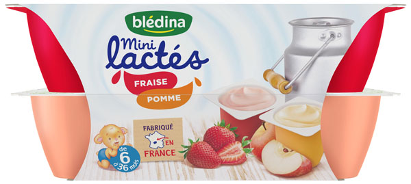 Bledina Mini Lactes Strawberry & Apple yogurts 12x55g from 6 months