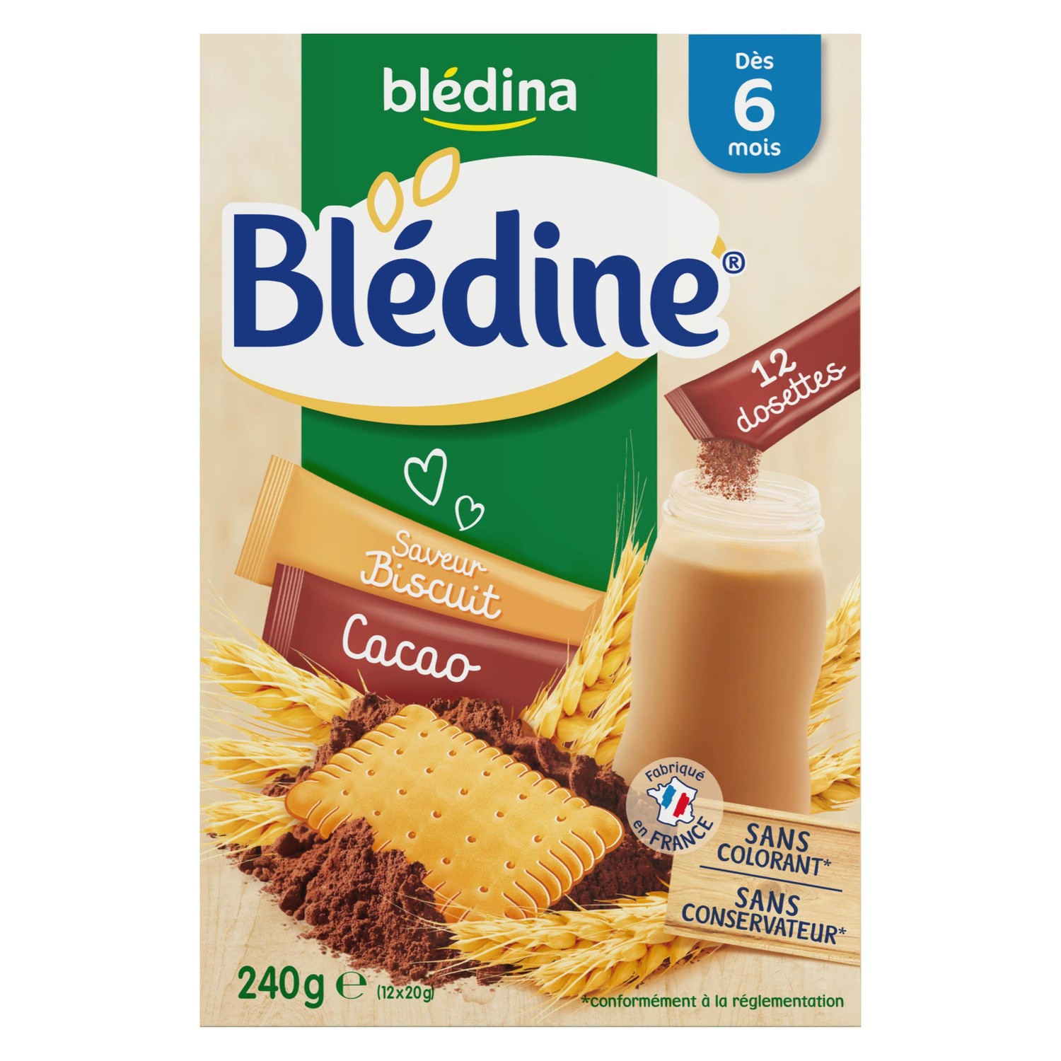 Bledina Bledine Cacao & Biscuit flavors from 6 months 240g