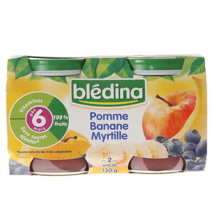 Bledina My 1st Little pot Apple Banana Blueberry 2x130g from 4 months