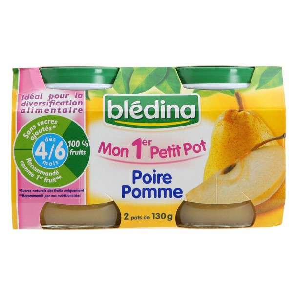 Bledina My 1st Little pot Apple Pear 2x130g from 4 months
