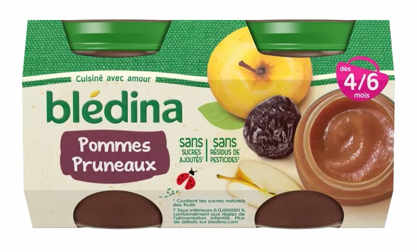 Bledina My 1st Little pot Apple Prunes 2x130g from 4 months