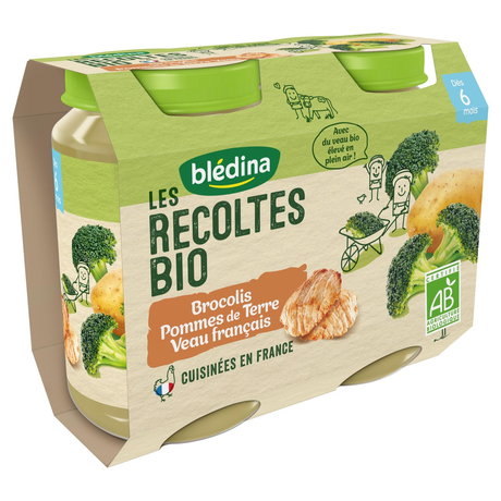 Bledina Organic Brocoli, Potatoes & Veal 2x200g from 6 months