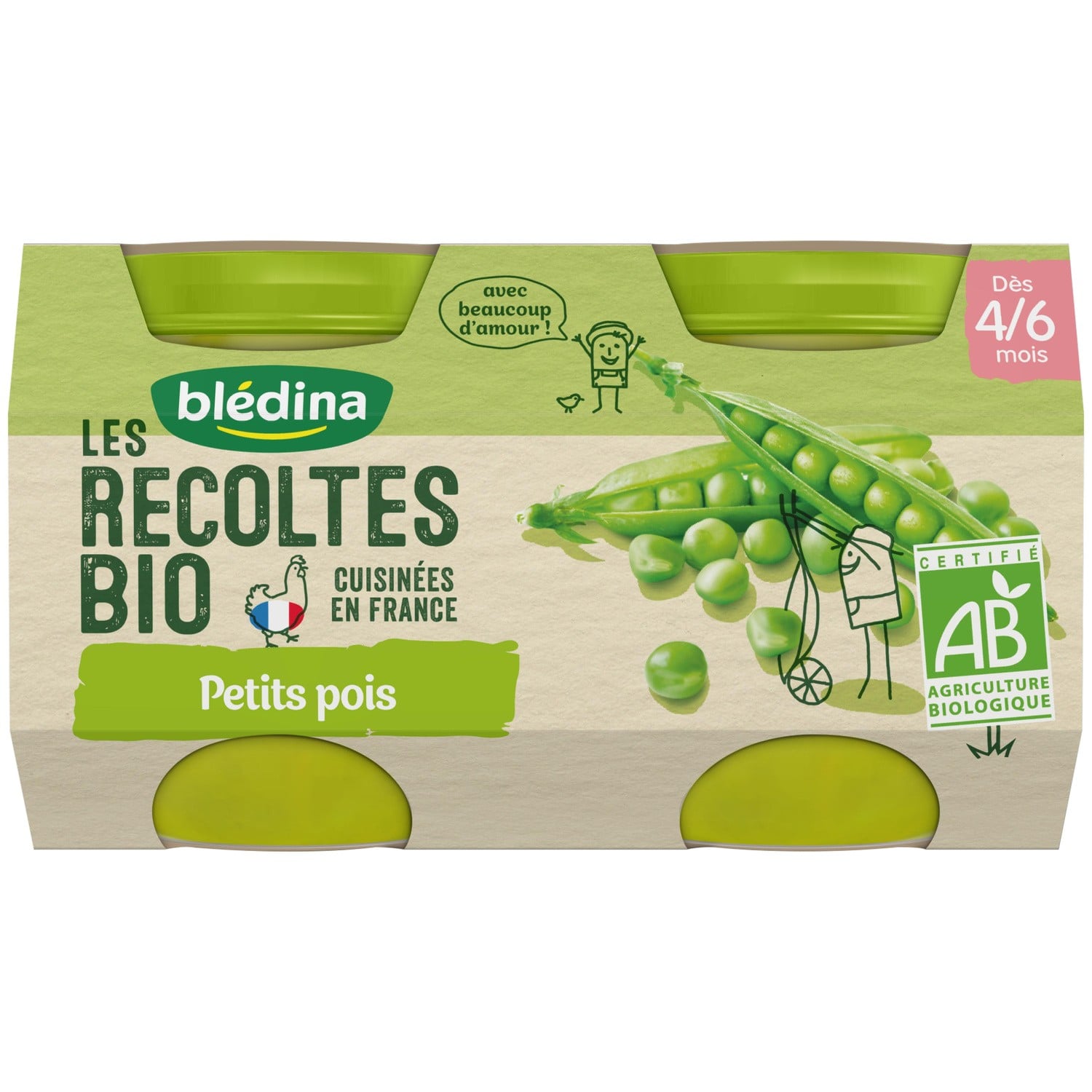 Bledina Organic Peas 2x130g From 4 Months Europafoodxb Buy Food Online From Europe Best Price