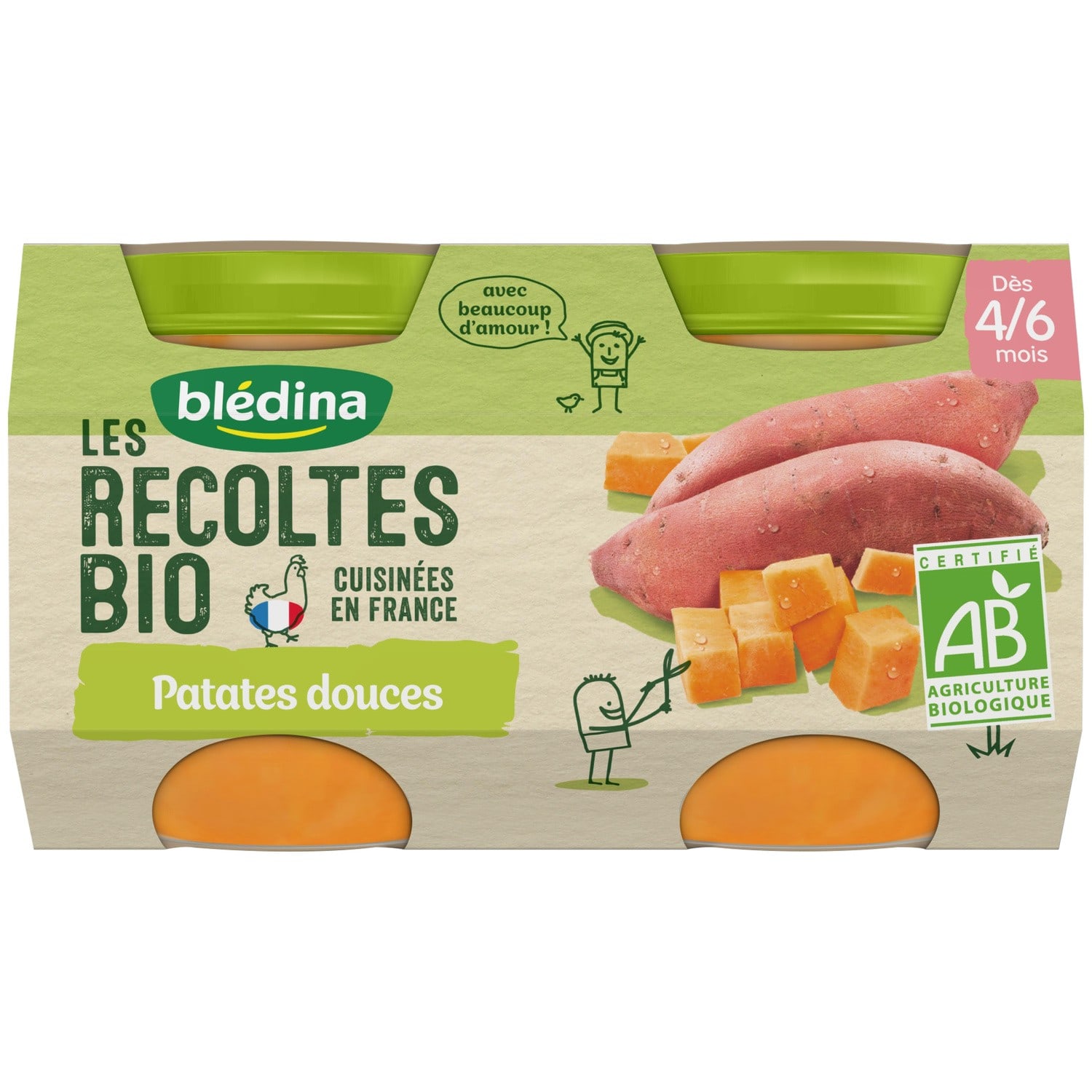 Bledina Organic Sweet Potatoes 2x130g from 4 months