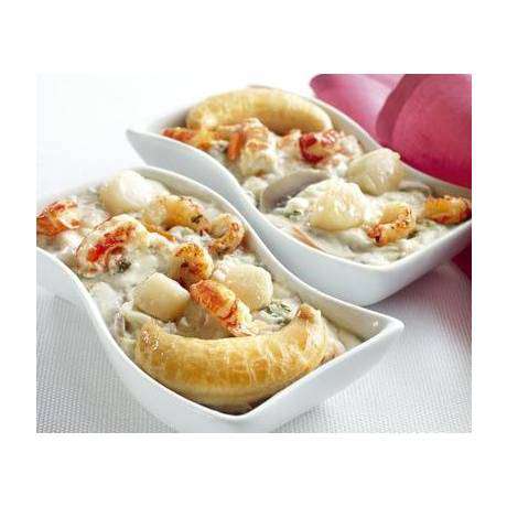 Casserole dish: scallops, crayfish and spinach recipe 4x160g 640g