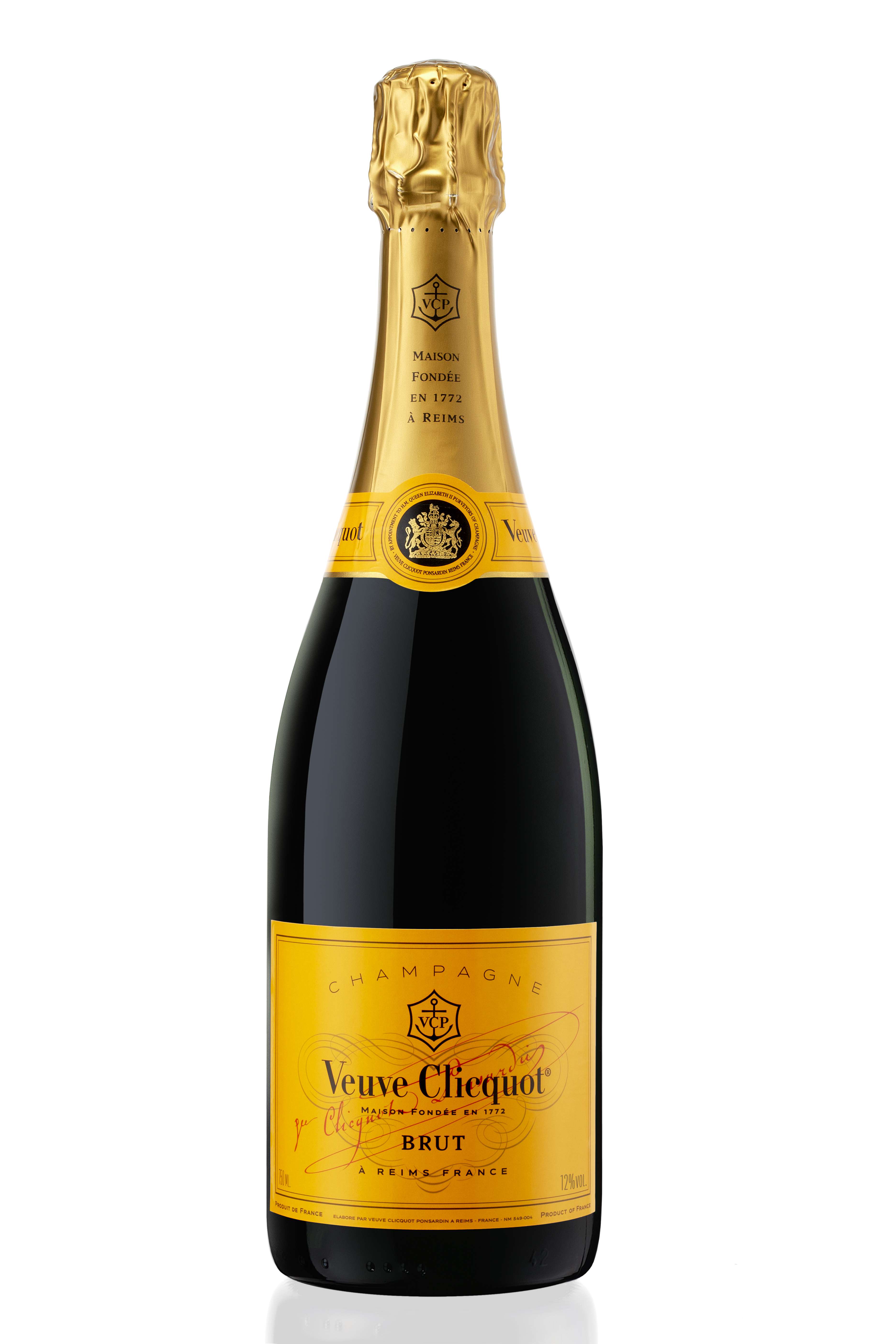 Verres à Champagne Veuve Clicquot - Lot De 6 Verres Jaunes 280 Ml - Avec Porte-clés En Liège Et Pochette Cadeau