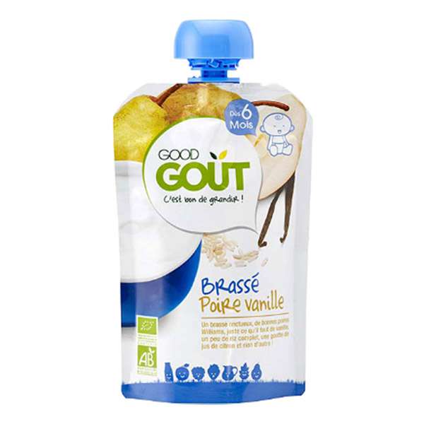 Good Gouter Organic pouch Mixed Pear & Vanilla from 6 months 90g