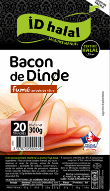 Halal SlIced ​​Turkey Bacon 20 slices 300 g ID halal 300g