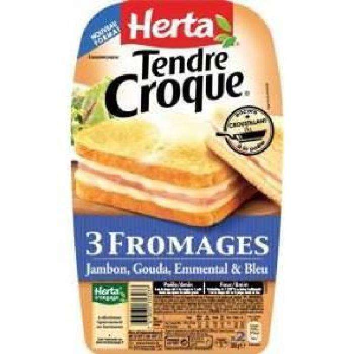 Herta Croque Monsieur Tendre croc 3 cheeses x2 210g