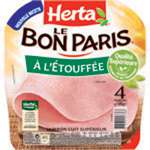 Herta Le Bon Paris ham pork rind free x4 slices 170g