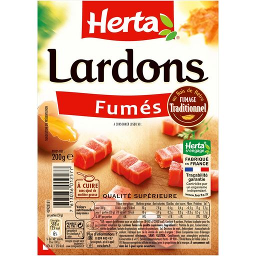 Herta Smoked Lardons (chopped bacon) 200g