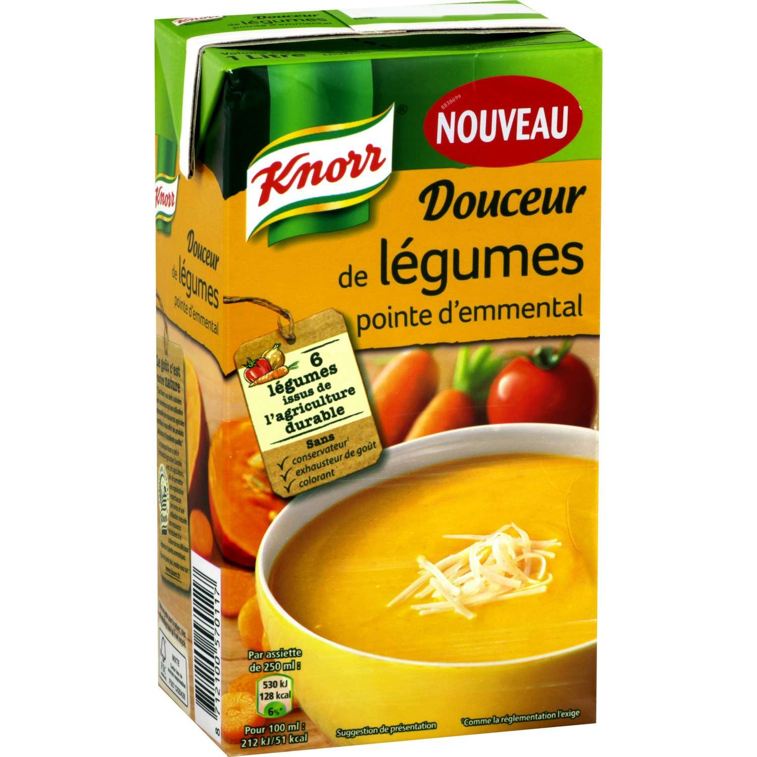 Knorr Smooth vegetable soup with a dash of emmental cheese 1L