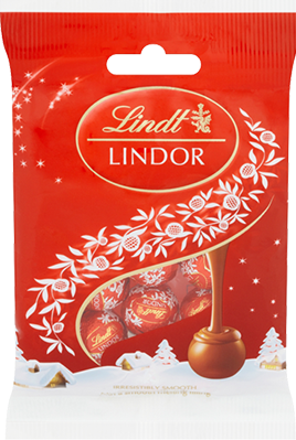 Lindt Lindor mini milk truffle bag clip strip x24 100g