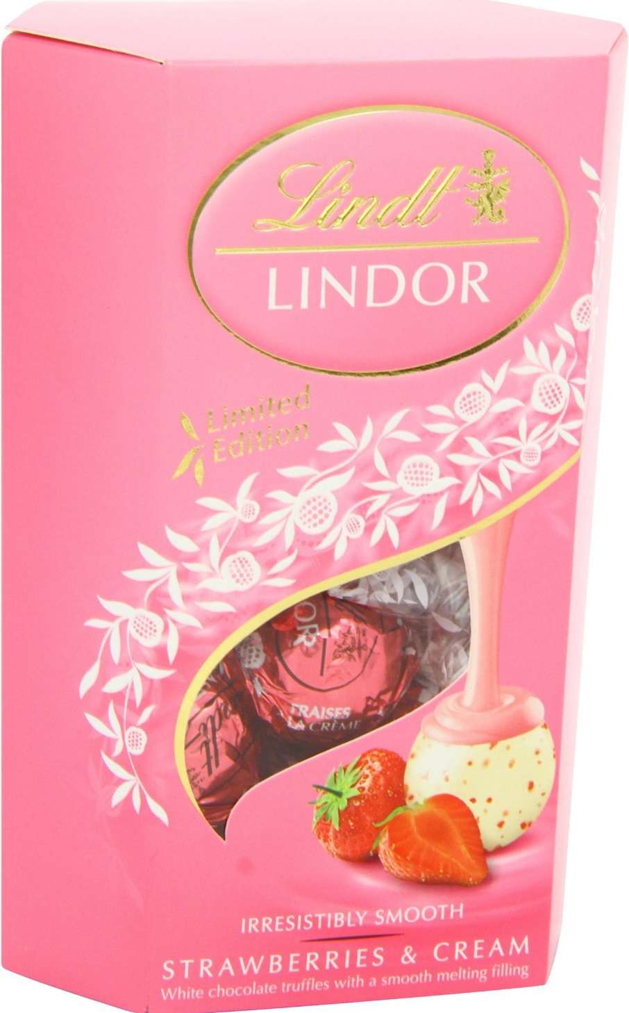 Lindt Lindor Strawberries & Cream cornet 200g