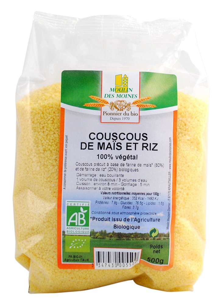 Moulin des Moines Organic Corn & rice Couscous 500g