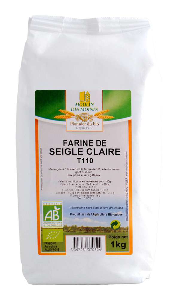 Moulin des Moines Organic dark rye flour type 150 1kg
