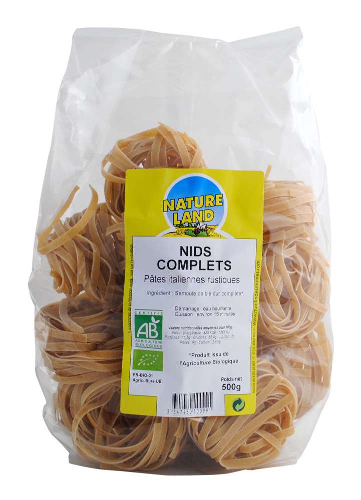 Moulin des Moines Organic Nests pasta wholegrain  500g