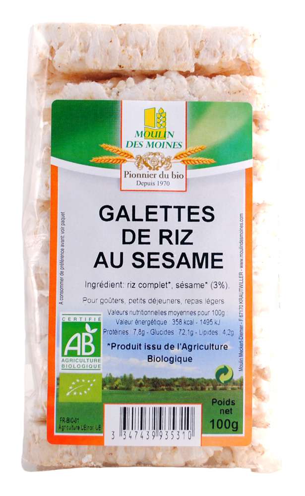 Moulin des Moines Organic Rice cake with sesame 100g