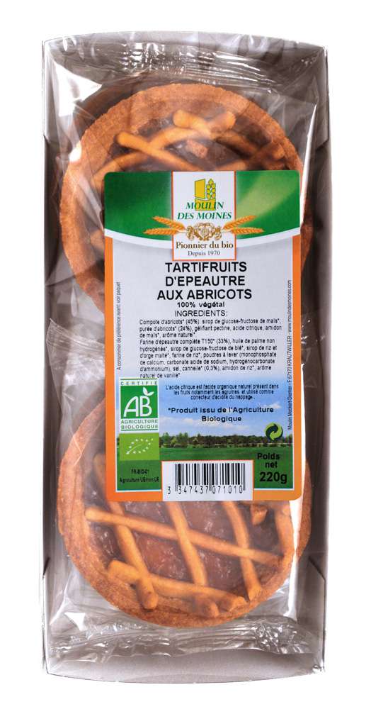 Moulin des Moines Organic Spelt Apricot Tartifruits 220g