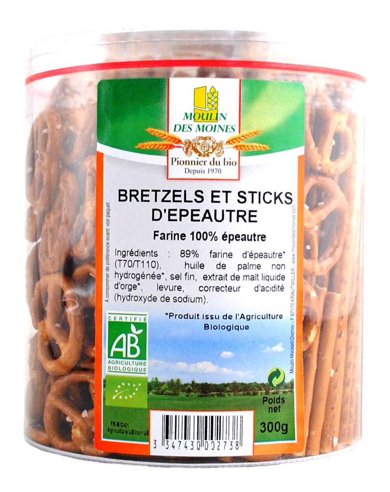 Moulin des Moines Organic spelt stick & Bretzels Tubo 300g