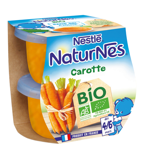 Nestle Naturnes Carrots Organic from 4 months 2x130g