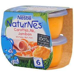 Nestle Naturnes Carrots, Rice & Ham 2x200g from 6 months