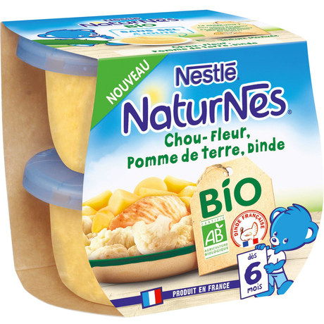 Nestle Naturnes Organic Cauliflower, Potatoes & Turkey from 6 months 2x190g