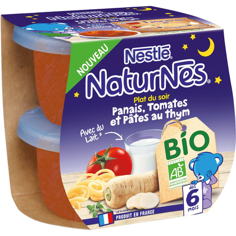Nestle Naturnes Organic Parsnip, Tomatoes & Pasta with thyme from 6 months 2x190g