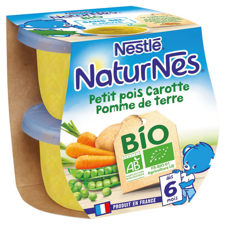 Nestle Naturnes Organic Peas, Carrots, Potatoes from 6 months 2x130g