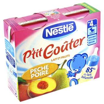 Nestle P'tit Gouter Milk & Fruit drink Peach Pear 2x250ml