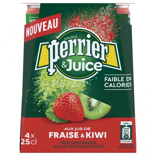 Perrier Strawberry & Kiwi sparkling water 4x25cl