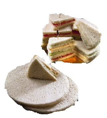 Plain white crustless bread x10 slices to fill 480g