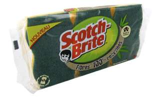 Scotch Brite Sponges with Green scourers x3