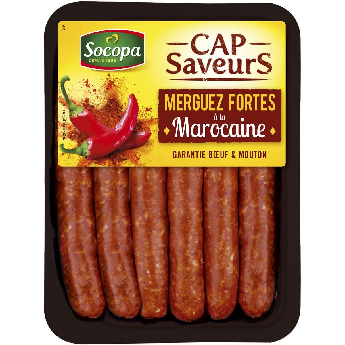 Socopa Extra spicy Merguez (sausages) x6 330g